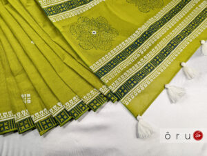 Olive colour saree - oru